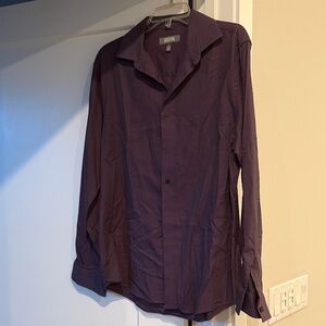 Kenneth Cole Reaction Purple Button Down Long Sleeve Shirt Size Large